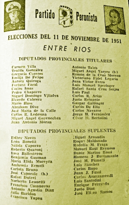 Cuando las mujeres encabezaban las listas del peronismo sin cupo femenino en Entre Ros