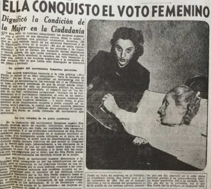 Las Mujeres Votan por Primera Vez, Eva Perón lo hace desde su lecho de enferma