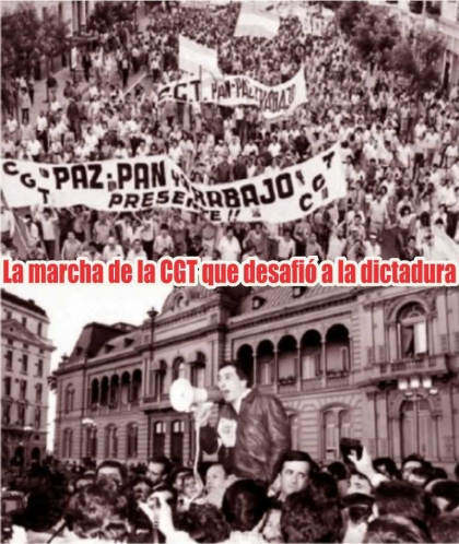 La dictadura militar reprime violentamente a trabajadores que reclaman: Paz, Pan y Trabajo