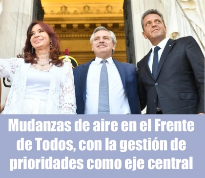Mudanzas de aire en el Frente de Todos, con la gestin de prioridades como eje central