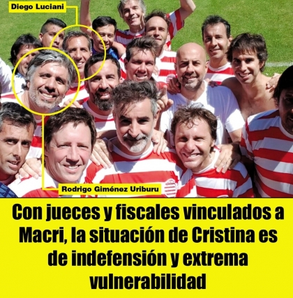 Con jueces y fiscales vinculados a Macri, la situacin de Cristina es de indefensin y extrema vulnerabilidad