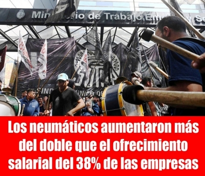 Los neumticos aumentaron ms del doble que el ofrecimiento salarial del 38% de las empresas