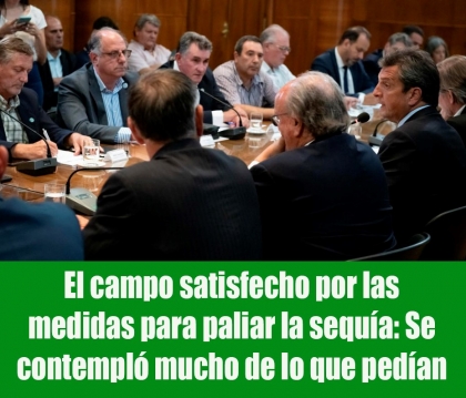 El campo satisfecho por las medidas para paliar la sequa: Se contempl mucho de lo que pedan