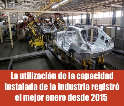 La utilizacin de la capacidad instalada de la industria registr el mejor enero desde 2015 