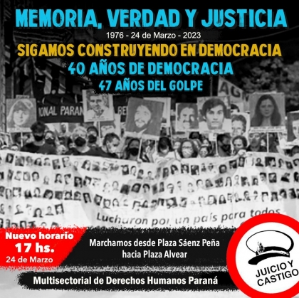 AGMER: El 24 de Marzo, marchamos por Memoria para seguir construyendo Democracia