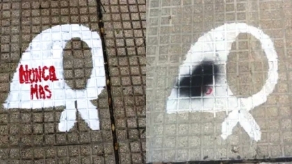En La Paz, vandalizaron pauelos blancos y hay fuerte repudio