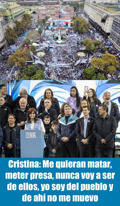 Cristina: Me quieran matar, meter presa, nunca voy a ser de ellos, yo soy del pueblo y de ah no me muevo