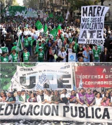 Los docentes y estatales no esperan a la CGT y paran este martes