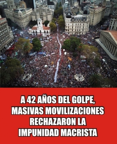 El pueblo argentino gritó: Nunca más impunidad, ajuste y represión El pueblo argentino gritó: Nunca más impunidad, ajuste y represión