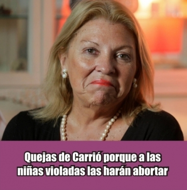 Carrió brutal: también se opone a que nenas de 12 años abusadas por tíos o padres aborten legalmente Carrió brutal: también se opone a que nenas de 12 años abusadas por tíos o padres aborten legalmente