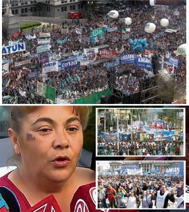 Multitudinaria marcha docente contra el ajuste de Macri y el FMI Multitudinaria marcha docente contra el ajuste de Macri y el FMI
