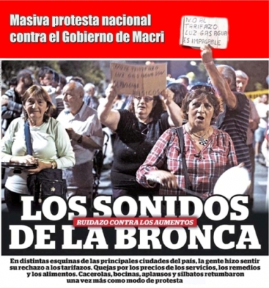 Ruidazo contra el tarifazo macrista Ruidazo contra el tarifazo macrista