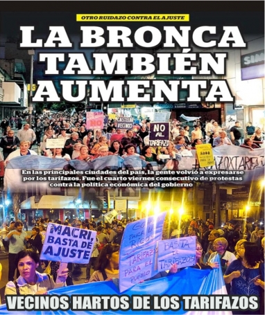 Cuarto viernes de protesta en las esquinas contra el brutal tarifazo del gobierno de Macri Cuarto viernes de protesta en las esquinas contra el brutal tarifazo del gobierno de Macri