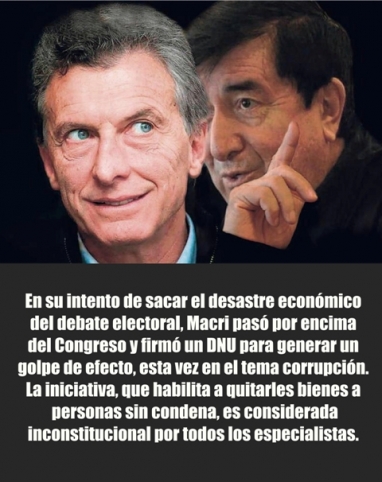 Macri esconde el desastre económico detrás de la agenda anticorrupción Macri esconde el desastre económico detrás de la agenda anticorrupción