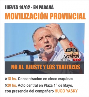 Contra el ajuste y los tarifazos, AGMER convoca a la marcha de antorchas en Paraná