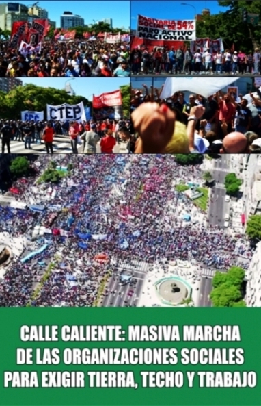 Masiva marcha de los movimientos sociales contra el hambre y los tarifazos macristas