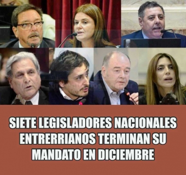 Siete legisladores nacionales entrerrianos terminan su mandato en diciembre