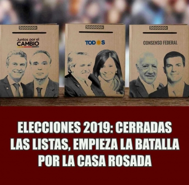 Elecciones 2019: Ocho frentes inscribieron a sus candidatos para los comicios primarios presidenciales