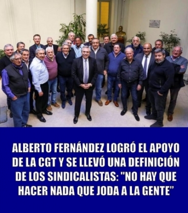 La CGT anunció su respaldo electoral al Peronismo La CGT anunció su respaldo electoral al Peronismo