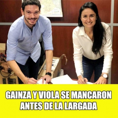 Emanuel Gainza y María Alejandra Viola se mancaron antes de la largada Emanuel Gainza y María Alejandra Viola se mancaron antes de la largada
