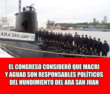 Hundimiento del ARA San Juan: el informe del Congreso responsabiliza a Macri y Aguad Hundimiento del ARA San Juan: el informe del Congreso responsabiliza a Macri y Aguad