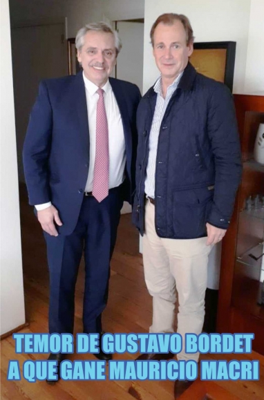 Temor de Gustavo Bordet a que gane Mauricio Macri Temor de Gustavo Bordet a que gane Mauricio Macri