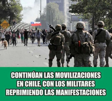 Arde Chile: el neoliberal Piñera envía tanques a reprimir las protestas y decretan toque de queda Arde Chile: el neoliberal Piñera envía tanques a reprimir las protestas y decretan toque de queda