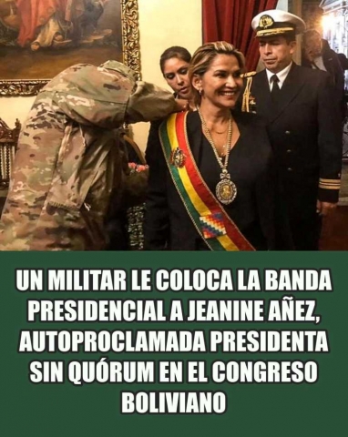 Jeanine Añez se designó ella sola presidenta de Bolivia Jeanine Añez se designó ella sola presidenta de Bolivia