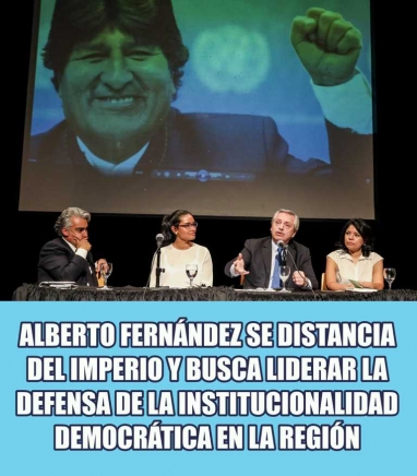 Alberto Fernández se distancia del Imperio y busca liderar la defensa de la institucionalidad democrática en la región Alberto Fernández se distancia del Imperio y busca liderar la defensa de la institucionalidad democrática en la región