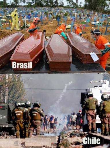 Brasil estalló y Chile sumó la mayor cantidad de muertes en un día Brasil estalló y Chile sumó la mayor cantidad de muertes en un día