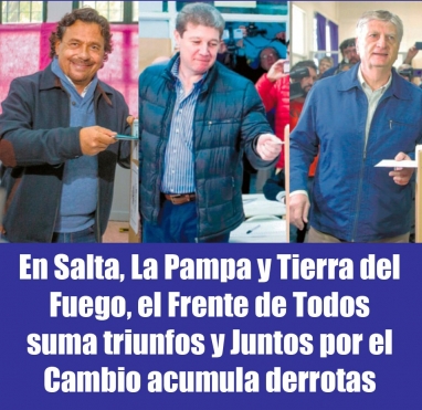 En Salta, La Pampa y Tierra del Fuego, el Frente de Todos suma triunfos y Juntos por el Cambio acumula derrotas