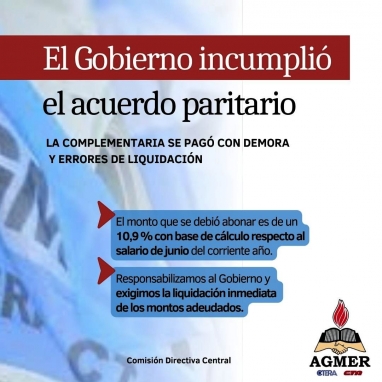 Desde AGMER dicen que el gobierno incumpli parte del acuerdo paritario