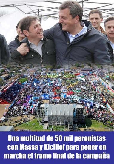 Una multitud de 50 mil peronistas con Massa y Kicillof para poner en marcha el tramo final de la campaña