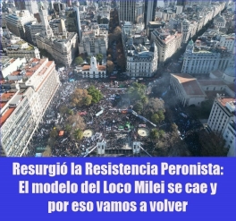 De la Oposición a la Resistencia, del Congreso a la movilización de masas. Una gigantesca multitud de un millón de personas desbordó la Plaza de Mayo y todo el centro porteño en apoyo a Cristina Kirchner. El despliegue represivo del gobierno de Javier 