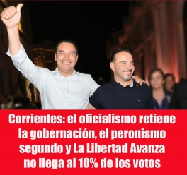 Como una profecía autocumplida, el candidato oficialista Juan Pablo Valdés resultó electo gobernador de Corrientes este domingo al obtener casi el 52% de los votos, según el escrutinio provisorio. El triunfo, logrado en primera vuelta, se concretó con el total de las mesas escrutadas. La oposición quedó dividida entre el peronista Martín 