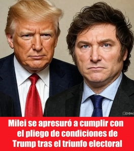 Milei se apresuró a cumplir con el pliego de condiciones de Trump tras el triunfo electoral