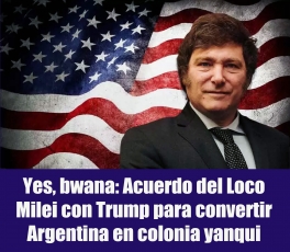 La Casa Blanca de Estados Unidos dio a conocer unilateralmente los primeros lineamientos del acuerdo comercial entre Argentina y EE.UU., a espaldas de los argentinos y del debate en el Congreso. Anunciaron un acuerdo comercial y de inversiones que materializa el momento histórico de mayor subordinación colonialista de Argentina a Estados Unidos. Más apertura hacia la entrada de productos yanquis incluso agrarios, eliminación de barreras arancelarias y no arancelarias, entre otros puntos. Sin detalles, que todavía deben ser negociados, el texto muestra un completo alineamiento con todas las regulaciones norteamericanas, más allá del interés argentino, y la apertura total a sus mercaderías. El comunicado local no expresa claramente cuáles serían los 