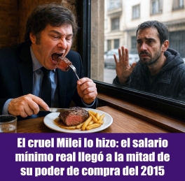 La brutal devaluación de diciembre de 2023, que duplicó el precio del dólar en 24 horas y marcó el inicio de este Gobierno, provocó una gran pérdida inicial. Desde el inicio del gobierno de Javier Milei, el salario mínimo, vital y móvil acumula una caída del 35,2 por ciento en su poder adquisitivo, según el informe del Centro de Investigación y Formación de la Central de Trabajadoras y Trabajadores de la Argentina (Cifra-CTA). Lejos de generar el empleo formal prometido, la desregulación mileista sólo generó mayor informalidad laboral, el cual trepó a su nivel más alto en los últimos 17 años, marcando un retroceso en la calidad del empleo y la protección social de los trabajadores argentinos. 