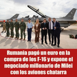 La compra de los 24 aviones F-16 daneses expone el negociado millonario de Javier Milei con los aviones chatarra que no cambian la correlación estratégica ante un eventual conflicto en el Atlántico Sur. Los F-16 son antiguos e inútiles para nuestra principal hipótesis de conflicto. El avión elegido carece de misiles modernos de largo alcance, capacidades SEAD/DEAD, apoyo AWACS y autonomía suficiente para operar a grandes distancias. Y la infraestructura de mantenimiento de la Fuerza Aérea está por debajo de los estándares necesarios. La OTAN jamás lo permitiría.
