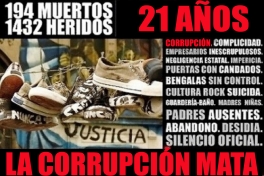 Se cumplen 21 años de Cromañon y sus 194 muertos