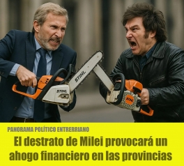 La acción por excelencia del presidente Javier Milei, para mostrar sumisión del adversario, es la humillación en el transcurso de las discusiones. A pesar de ello, el gobernador Rogelio Frigerio se siente obligado, por el electorado provincial que comparte, a mantener una buena relación con el Gobierno nacional. Pero la administración provincial está entre las perjudicadas por la gestión libertaria, en todos los frentes: tanto por el ajuste global del gasto como por las decisiones unilaterales de Milei en la distribución de los escasos recursos que reparte entre las provincias, y también por el derrumbe de ingresos propios de la Provincia que provocan las desastrosas consecuencias económicas del modelo anarco capitalista.