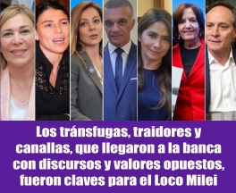 Uno por uno: quiénes son los senadores peronistas que votaron con Milei contra los trabajadores. Para llegar a los 42 votos positivos, a la ultraderecha y los radicales “con peluca” se sumaron otros siete votos de extracción peronista. Son senadores que responden a gobernadores como el tucumano Osvaldo Jaldo, el salteño Gustavo Sáenz, el misionero Hugo Passalaqua y el cordobés Martín Llaryora. Esos senadores son Beatriz Ávila (bloque Independencia), Flavia Royón (Primero los Salteños), Carlos Arce (Frente Concordia Misiones), Sonia Decut (Frente Concordia Misiones) y Alejandra Vigo (Provincias Unidas). Y también de Provincias Unidas votó a favor el senador correntino Carlos Espínola.