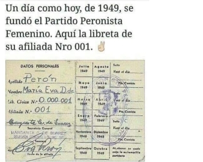 Eva PerÃ³n y el Partido Peronista Femenino