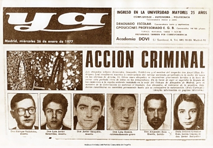 Grupo de extrema derecha española asesina abogados laboralistas de Comisiones Obreras