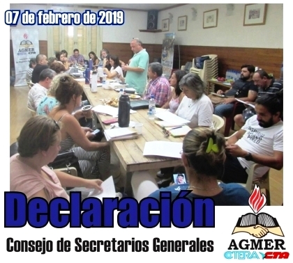Declaración del Consejo de Secretarios Generales de AGMER