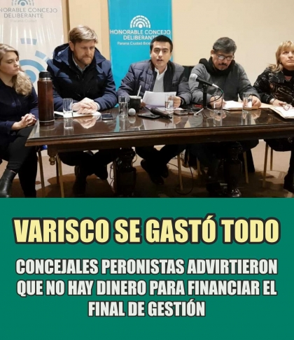 Concejales peronistas advirtieron que no hay dinero para financiar el final de gestión