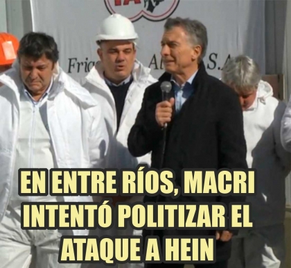 En su visita a Entre Ríos, Macri intentó politizar el ataque al intendente Hein