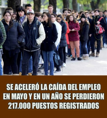 Macri lo hizo: en mayo hubo 217.000 empleos registrados menos que un año atrás