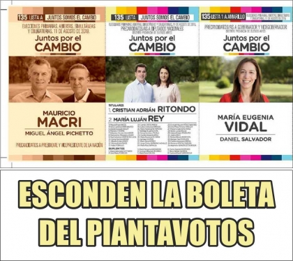 Piantavotos: Vidal esconde a Macri en la boleta de Cambiemos
