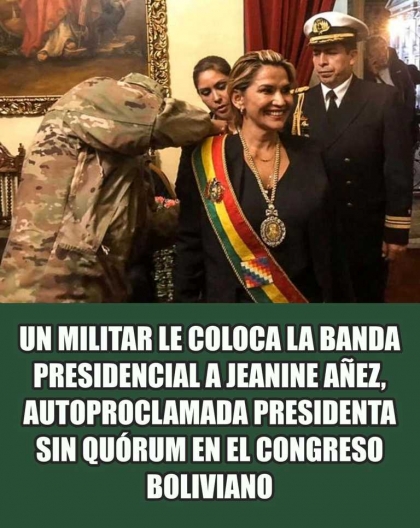 Jeanine Añez se designó ella sola presidenta de Bolivia